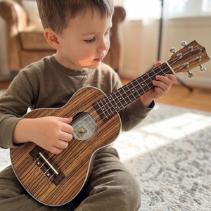 Ukulele in Legno di Zebrano a Prezzo di Fabbrica, 21-23 Pollici, Soprano e Concerto, Chitarra Hawaiana all'Ingrosso con Logo Personalizzato - Product Image 1