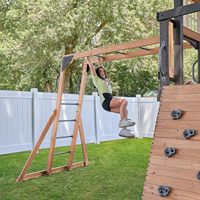 Équipement de jeu en bois pour enfants, intérieur et extérieur - Toboggan, balançoire et maisonnette pour l'exercice des enfants et les loisirs en parc