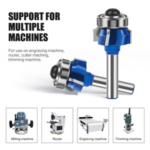 Ensemble de mèches de toupie rondes d'angle Support de tige de 8mm pour gravure/routeur/cutter/trimmin g Machine.us e pour bois/stratifié - Product Image 3