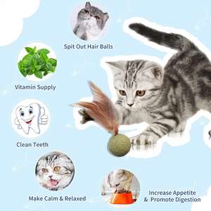 Juguetes de Hierba Gatera Comprimida 100% para Satisfacer la Necesidad de Estimulación del Gato, Bola de Hierba Gatera - Product Image 5