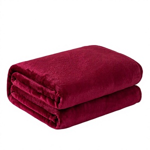 Couverture en polaire corail écologique, couleur unie, <span class=keywords><strong>plaid</strong></span> en flanelle, polyester tricoté, pour lit, canapé, usage domestique - Product Image 1