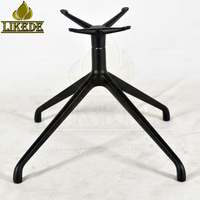 Base de chaise longue et ottoman en alliage d'aluminium noir avec revêtement poudré, design à 4 griffes inclinables et rotation à 360 degrés