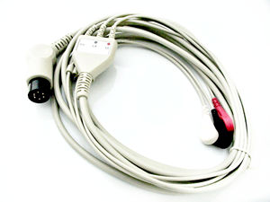 Bakır kablo PE izolasyonlu ve timsah klipsli kablo montajı ile genel tıbbi elektrokardiyogram hasta kablosu - Product Image 3