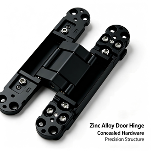 Charnière invisible réglable 3D en alliage de zinc robuste et moderne pour porte en bois, capacité 120 kg - Product Image 1