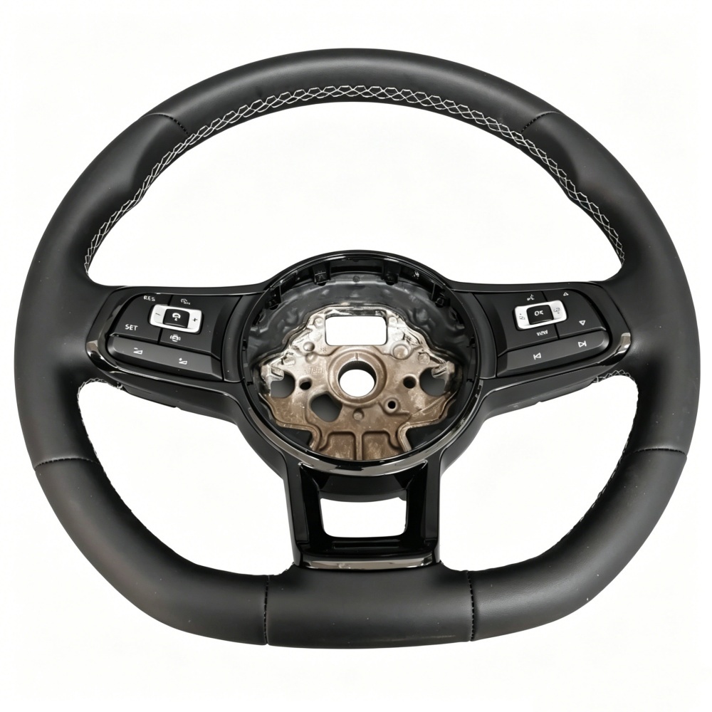 Upgrade Black Leather Steering Wheel (Volkswagen Fitment), photo 3