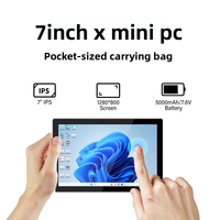 Mini PC tactile F98 7'' Intel N100 8/16 Go de RAM 128/256/512 Go de ROM Windows 11 Ordinateur de poche portable avec double 2.5G pour usage industriel