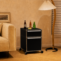 Lemari Penyimpanan Logam Modern Warna Kustom, Furnitur Modular Flat Pack Struktur KD dengan Roda untuk Ruang Tamu dan Penggunaan Bar Rumah