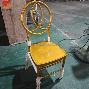 SMOOTH Classic Gold Metal Hotel <b>Chair</b> Solid Back <b>Stackable</b> Modern Design Indoor Outdoor <b>Chair</b> for Wedding Event Decor - Product Image 1