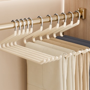 Cintres à pantalons ouverts en acier inoxydable avec revêtement PVC, antidérapants, en forme <span class=keywords><strong>de</strong></span> Z, pour pantalons et jupes, gain <span class=keywords><strong>de</strong></span> <span class=keywords><strong>place</strong></span>, pour salle <span class=keywords><strong>de</strong></span> bain et salon, design moderne - Product Image 3