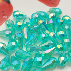 Chaozhou Teardrop Acrylic Beads Green 10mm For <b>Bracelet</b> Making Jewelry Components - Product Image 2