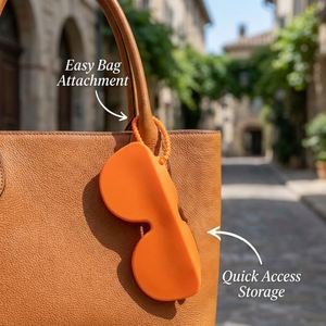 Unisex Silicone <b>Glasses</b> Pouch, Scratch & Shock Resistant Sunglasses Sleeve with Anti-Lost Lanyard - Product Image 2