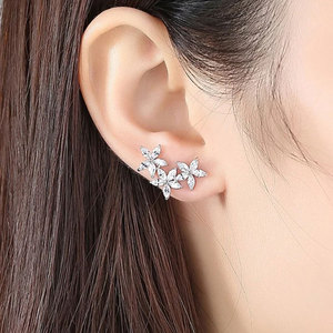 Orecchini a Perno Vintage a Forma di Fiore a Cinque Petali per Donne, con Pietra Marquise, Gioielli di Moda Quotidiana - Product Image 2