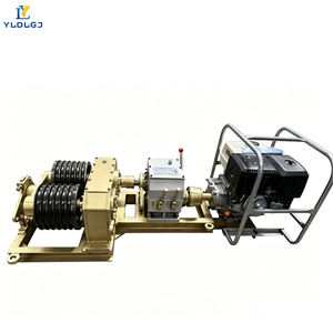 Treuil à câble YILI 10 tonnes à double capstan, alimenté au diesel, avec cage de protection, tambour à double rainure, traction lourde, pour le tirage de lignes de transmission - Product Image 5