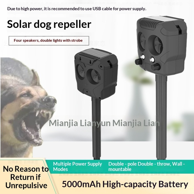 High-Power Continuous Ultrasonic Dog Repellent Device for Villas Garages Homes Designed to Keep Stray Dogs and Wild Cats Away