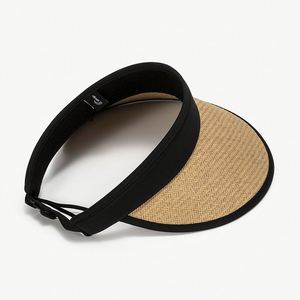 Chapeau de soleil pliable en paille naturelle pour femme, visière creuse, idéal pour le cyclisme en extérieur, vente en gros d'usine - Product Image 2