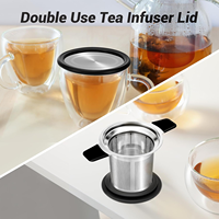 Ensemble infuseur à thé pour cuisine domestique en acier inoxydable avec couvercle en silicone, tamis à thé en maille fine détachable et poignée anti-brûlure