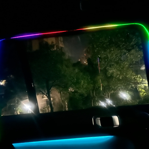 Bande lumineuse LED pour l'intérieur de la voiture, 128 couleurs, musique, synchronisation activée par le son, cadre de <span class=keywords><strong>porte</strong></span>, lampe d'ambiance - Product Image 1