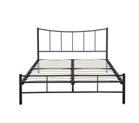 Lit semi-double en métal noir-208x129x100cm, taille du matelas 120x200cm