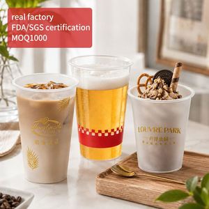 Vaso de Plástico PP Moldeado por Inyección de 16oz para Llevar, Bajo MOQ, Impresión Personalizada, Recuerdo de Boda Desechable - Product Image 1