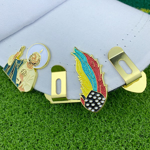 Clips de chapeau en métal, badges émaillés, épingles à casquette style vintage avec fermoir papillon, accessoires de golf - Product Image 3
