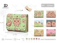 Cartera de Dibujos Animados de Capibara, Cierre Corto, Microfibra, Cuero Sintético, Unisex, Uso Diario - Product Image 1