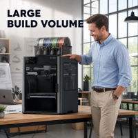 Printer 3D dengan Auto-Leveling H2C AMS Combo Kecepatan Tinggi Industrial FDM Konektivitas WiFi/USB Dukungan Multi-Warna Tipe Tertutup Core-XY
