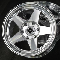 Juego de 2 Rines Cóncavos Cromados de 16-22 Pulgadas, PCD4x100 5x114.3 5x130, ET Personalizado, Estilo JDM Retro para Modificación de Autos de Pasajeros
