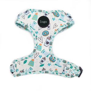 OEM Personal ized Designer Reversible Printing Haustier Hunde geschirr Halsband Leine Haustier bedarf Drucken Weiches Neopren Hunde geschirr Benutzer definiert - Product Image 3