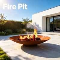 Brasero décoratif rustique en acier Corten martelé pour jardin, extérieur, patio, aménagement paysager, chauffage, brûleur à bois sans fumée