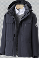 Veste de terrain marine, parka imperméable à capuche avec poches à rabat, fermeture à pression, manteau de travail utilitaire pour hommes et femmes
