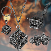 Mini ensemble de pendentifs de dés évidés à 6 faces en métal pour coureurs de jeu TRPG, jeux de table, visages multicolores