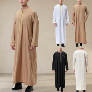 <b>Men's</b> XXL Moroccan <b>Thobe</b> Premium Quality Beautiful Digital Anti-Wrinkle Loose Long Sleeve Abaya Handmade Polyester Traditional - Product Image 4