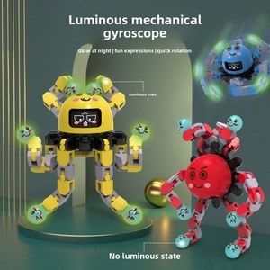 Jouet anti-stress en plastique pour enfants, robot pieuvre mécanique à doigts, lumineux, qui change de forme et brille dans le noir - Product Image 2