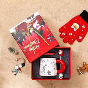 Tasses en céramique créatives de Noël, tasses à eau Père Noël, tasses avec cuillère intégrée - Product Image 5