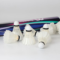 Volants en plumes de canard OEM Best White Badminton Cockhead Tiges à cheveux plus épaisses BWF Training Sport Use Teal Fibres Cork Head