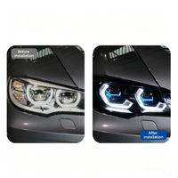Convient aux lentilles de feux diurnes bicolores LED haut de gamme Golden-eye pour les modèles BMW X6 E71 08-14, pour l'ensemble de phares.