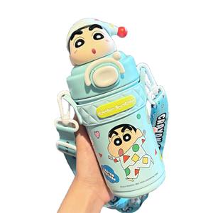 ขวดน้ำเก็บอุณหภูมิสำหรับเด็ก เครยอนชินจัง ฝาปิดพร้อมหลอดสแตนเลส 316 สำหรับใช้ในโรงเรียน รุ่นซัมเมอร์ 2025 - Product Image 5