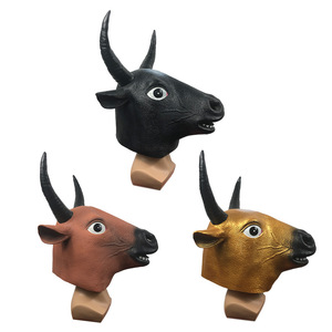 Masque de tête d'animal fantaisie pour Halloween et Noël, masque de tête de bétail, masque de visage effrayant en latex, masque de <span class=keywords><strong>fantôme</strong></span> - Product Image 5