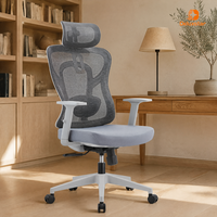 Chaise de bureau ergonomique en maille avec appui-tête réglable, support lombaire et inclinaison à 130° °   Dossier inclinable pour bureau à domicile