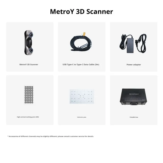 REVOPOINT MetroY Series 3D Scanner Wireless Portable Industrial Grade High Precision Handheld Reverse Engineering Mapping