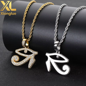 Colgante Unisex de Latón Fino Estilo Hip Hop, Joyería con Dijes Chapados en Oro y Plata, Ojo de Horus para Hacer Collares - Product Image 3