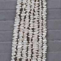 Perles d'eau douce baroques naturelles 3-4.5mm couleur blanche forme de barre Biwa perles pour bijoux bricolage