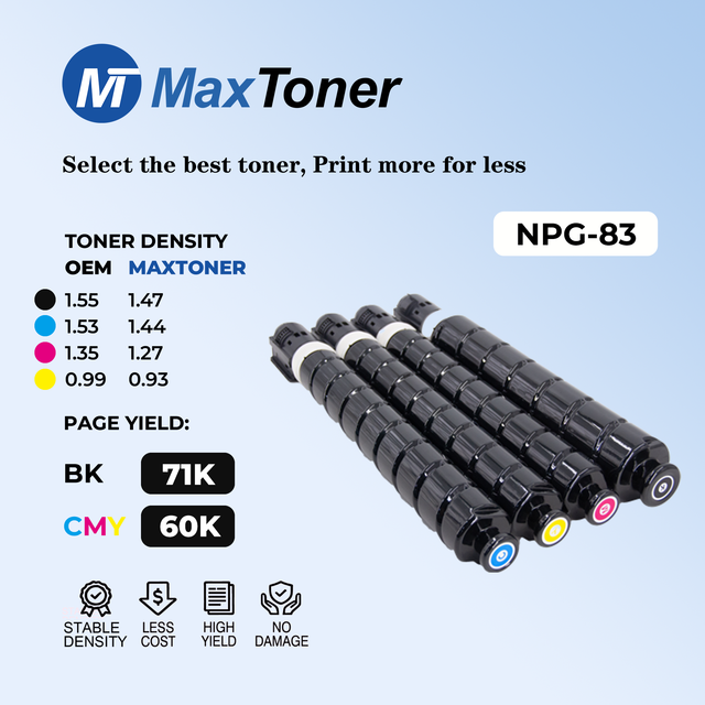 MaxToner NPG83 NPG-83 C-EXV58 Toner Cartridge Compatible for Canon IR ADVANCE DX C5840i C5850i C5860i C5870i New