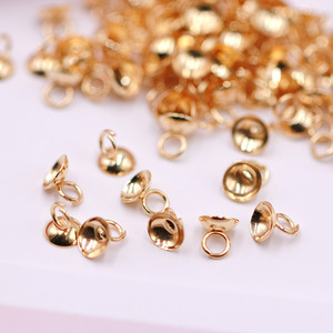 Plateaux en perles dorées avec œillets ronds pour boucles d'oreilles, bracelets, composants de bijoux 000601 - Product Image 3