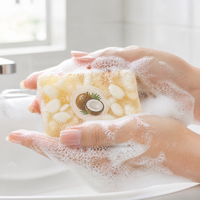 Savon artisanal en gros à la noix de coco, visage et corps, aux huiles essentielles de fruits, hydratant, mousse riche et crémeuse, tous types de peau, OEM 200g