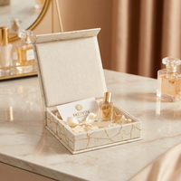 Boîte cadeau de luxe rigide en or avec logo personnalisé pour parfum, emballage cosmétique sur mesure avec doublure en soie pour petites entreprises