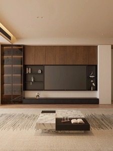 Mobile TV Sospeso a <span class=keywords><strong>Parete</strong></span> in Legno Nero con Pannello LED, Design Moderno di Lusso per <span class=keywords><strong>Soggiorno</strong></span>, Prezzo di Fabbrica - Product Image 1