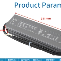 Convertidor de Energía CA-CC HUARON HRES 0-10V con Certificación ETL, Impermeable IP67, Entrada 220V, Salida 12V/24V, 30W-300W, Iluminación LED, Aluminio