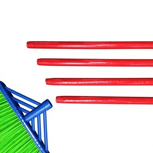 Manche de balai en bois avec tête et pelle recouvertes d'une bande rouge en PVC pour jardin - Vdex.JSC - Product Image 1