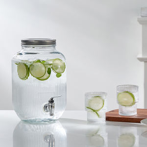 Luxe 4l Glazen Drank Dispenser Sets Roestvrijstalen Spigot Sap <span class=keywords><strong>Water</strong></span> Drank Drank Drank Dispenser Voor Buiten, Feesten - Product Image 6